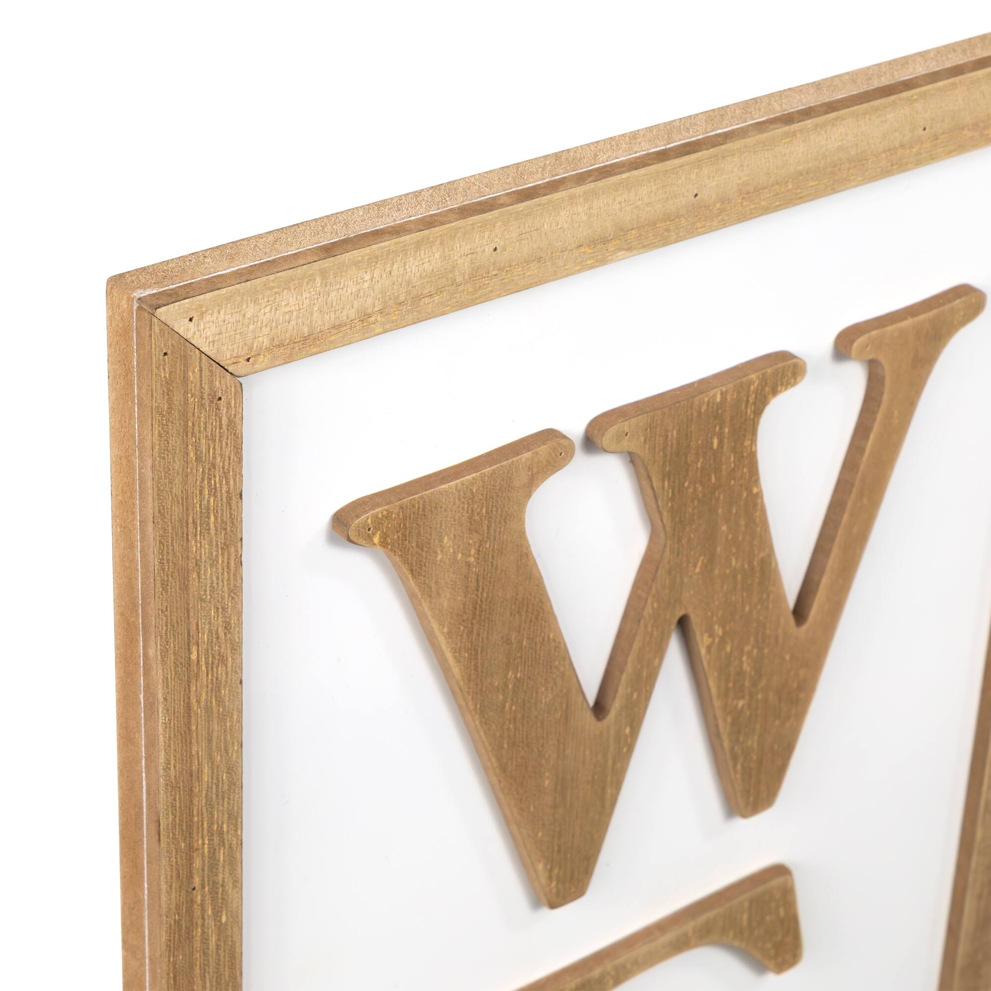 40" Welcome Wooden Framed Outdoor Porch Sign